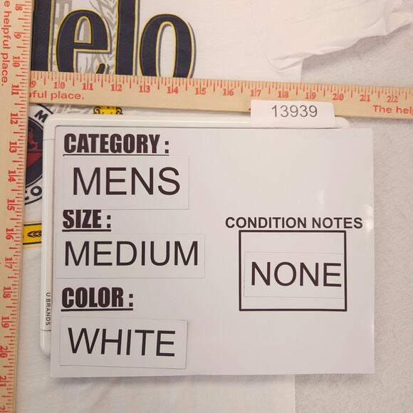 Modelo Short Sleeve Crew Neck Graphic T Shirt Mens Size Medium M White - Picture 7 of 9